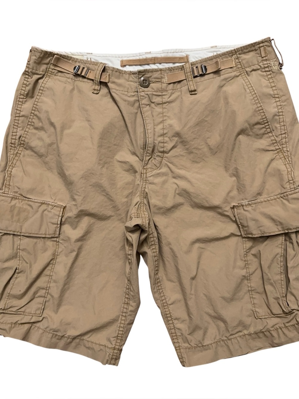 Denim & Supply Ralph Lauren Cargo Shorts Mens Size 34 Utility Waist Belted Beige